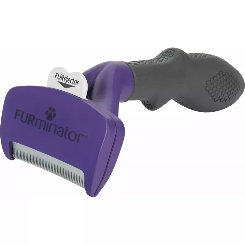 Herramienta deslanadora FURminator M/L para gatos de pelo corto con mango ergonómico y cuchilla de acero inoxidable, 270 g