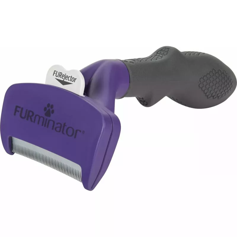 Herramienta deslanadora FURminator M/L para gatos de pelo corto con mango ergonómico y cuchilla de acero inoxidable, 270 g