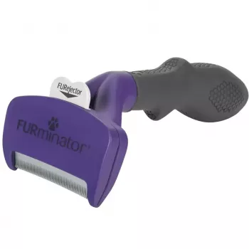 Herramienta deslanadora FURminator M/L para gatos de pelo corto con mango ergonómico y cuchilla de acero inoxidable, 270 g