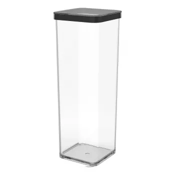 Recipiente para comida rotho 1160608080 2 l negro transparente, 100×100×285 mm, tecnopolímero