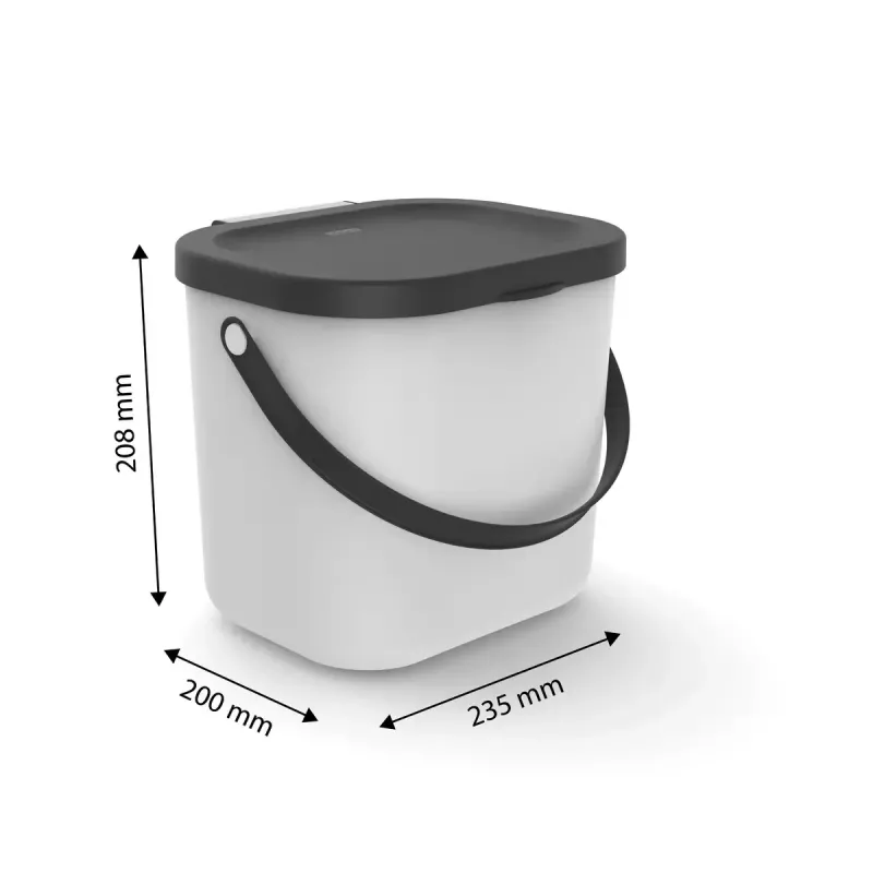 Papelera rotho Albula rectangular plástico 6 L, plástico reciclado, verde oscuro, orificio para colgar