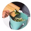 Papelera rotho Albula rectangular plástico 6 L, plástico reciclado, verde oscuro, orificio para colgar