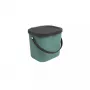 Papelera rotho Albula rectangular plástico 6 L, plástico reciclado, verde oscuro, orificio para colgar