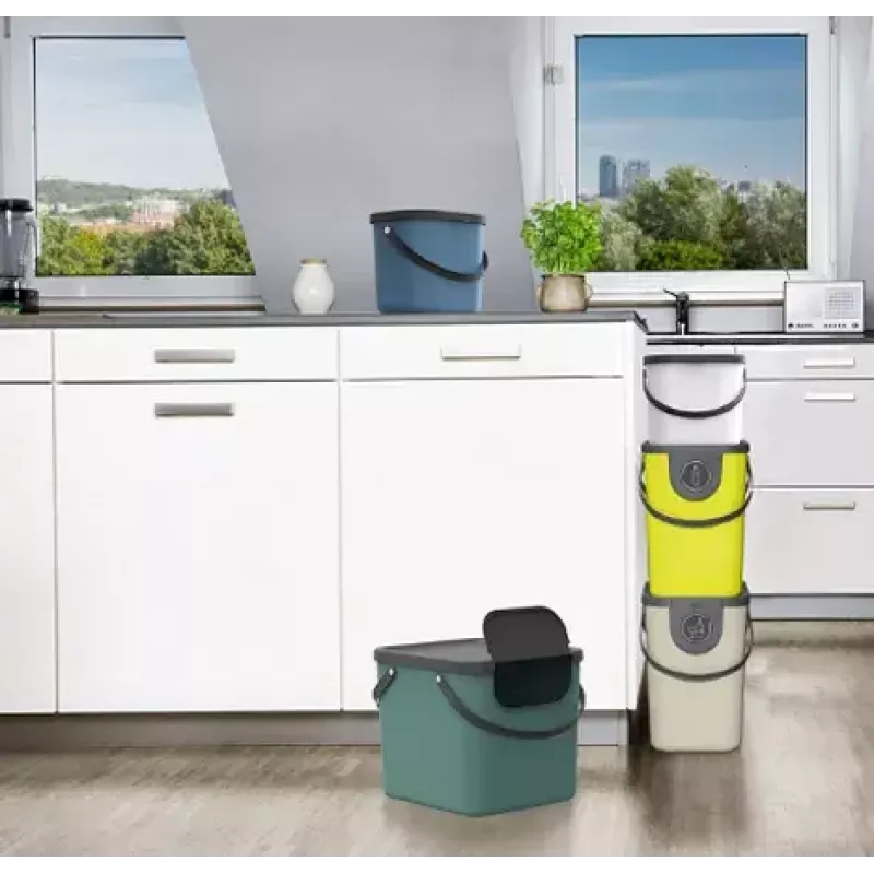 Rotho Albula contenedor para separación de residuos, 40 l, capuchino