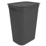 Cesto de ropa rotho Brisen 50 l recolector de ropa de plástico ventilado con tapa y orificio para colgar, negro, 340×431×529 mm