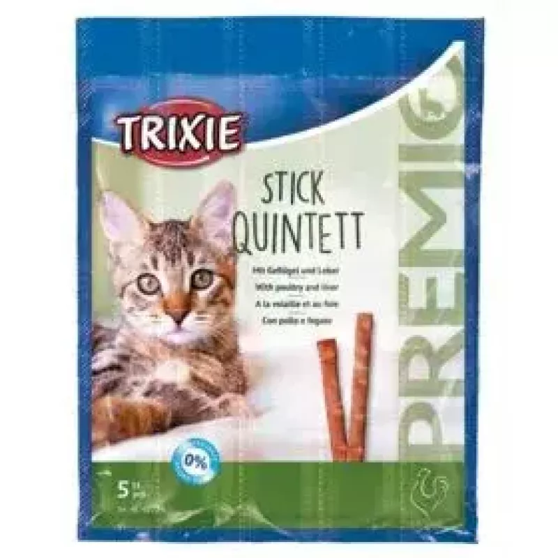 TRIXIE TX-42723 Premio Stick Quintett barritas snack para gatos, cordero y pavo, 5 x 5 g
