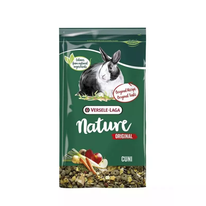 Pienso seco para conejos enanos VERSELE-LAGA Nature Original Cuni 2,5 kg — adulto, proteína 14,5%, grasa 4%, fibra 13,5%