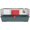 Jaula para roedores ZOLUX Classic 80 — jaula de dos pisos metal/plástico, 800×430×330 mm, separación de barrotes 31 mm, gris/rojo