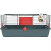 Jaula para roedores ZOLUX Classic 80 — jaula de dos pisos metal/plástico, 800×430×330 mm, separación de barrotes 31 mm, gris/rojo