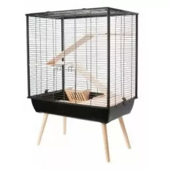 ZOLUX Neo Cozy Large Rodents H80 negro — jaula de metal/plástico para ratas y ratones, alto 80 cm, ancho 78 cm, fondo 48 cm