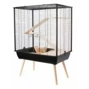 ZOLUX Neo Cozy Large Rodents H80 negro — jaula de metal/plástico para ratas y ratones, alto 80 cm, ancho 78 cm, fondo 48 cm