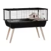 Jaula para roedores ZOLUX Neo Nigha small H36 negra, madera, B780×T360×H480 mm, rueda incluida