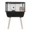Jaula para roedores ZOLUX Neo Nigha small H36 negra, madera, B780×T360×H480 mm, rueda incluida