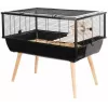 Jaula para roedores ZOLUX Neo Nigha small H36 negra, madera, B780×T360×H480 mm, rueda incluida