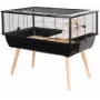 Jaula para roedores ZOLUX Neo Nigha small H36 negra, madera, B780×T360×H480 mm, rueda incluida