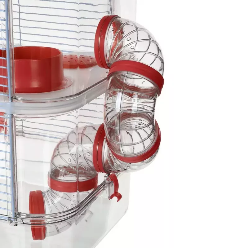 ZOLUX Rody3 Trio jaula para hámsteres, roja