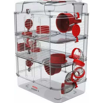Jaula ZOLUX Rody3 Trio — jaula para pequeños animales, metal/plástico, 410×270×530 mm, 3 kg, incl. rueda