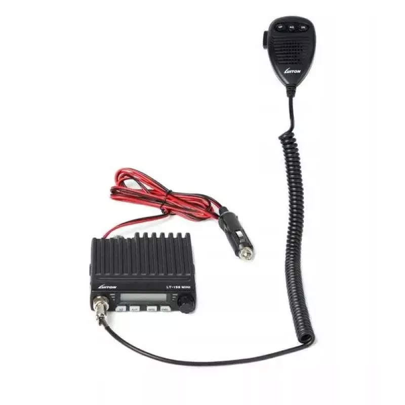 Luiton LT-198 radio CB, AM/FM, ASQ, enchufe de mechero, negra