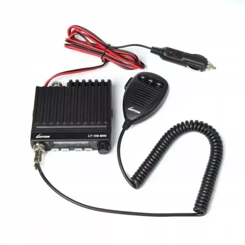 Luiton LT-198 radio CB, AM/FM, ASQ, enchufe de mechero, negra