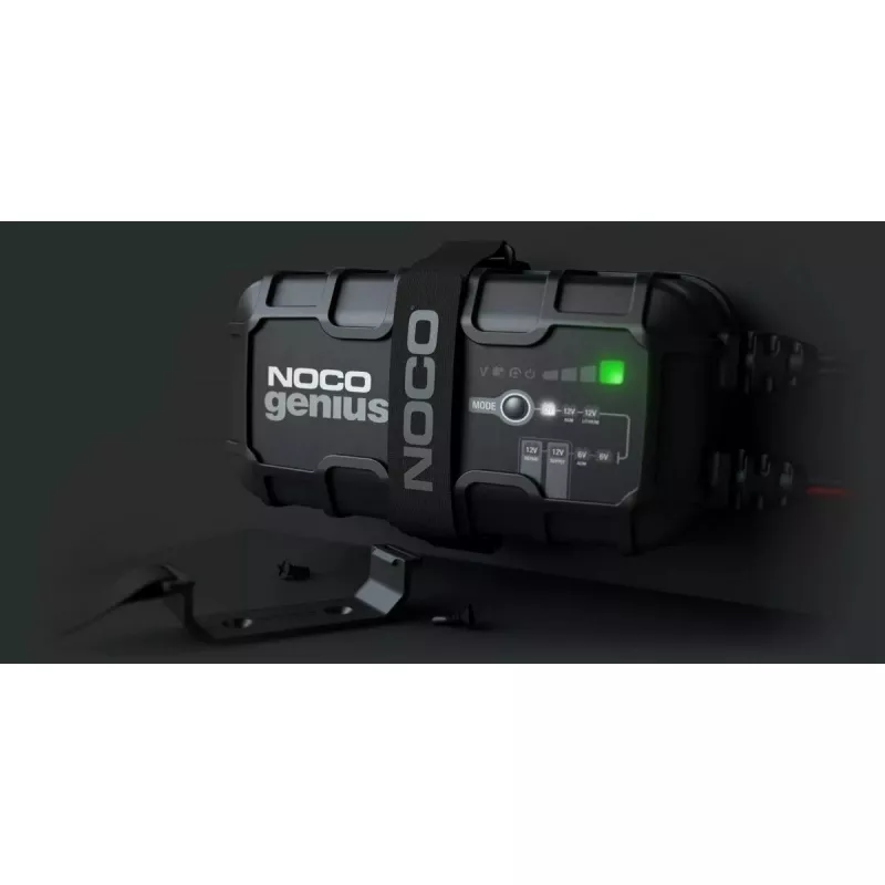 Cargador de batería NOCO GENIUS10 EU 10 A para baterías de 6V y 12V — mantenimiento y desulfatación, 150 W, Li-Ion/AGM/Gel, resistente al agua IPX