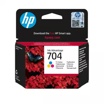 Cartucho HP 704 tricolor Original Ink Advantage, cian, magenta, amarillo, 1 ud., 200 páginas