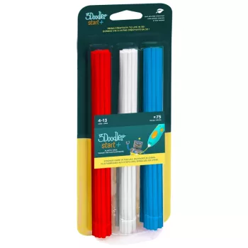 3Doodler Start 3DS-ECO-MIX1-75 material de impresión 3D plástico compostable azul, rojo, blanco 1 g