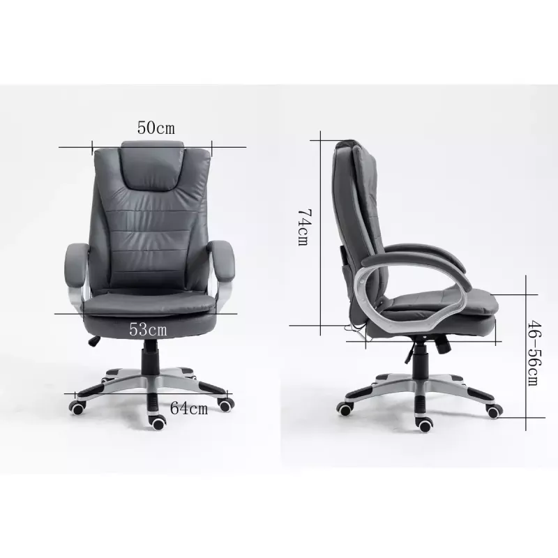 Activejet YK7304 silla de oficina con calefacción y masaje, gris