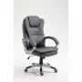 Silla de oficina giratoria con calefacción ActiveJet YK7304 — asiento y respaldo acolchados de piel gris, respaldo ajustable, elevador de gas 45–55 cm