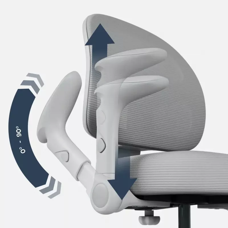 Silla giratoria mark adler Junior 5.0 — respaldo ergonómico de malla, asiento de espuma, altura ajustable 42–54 cm, gris