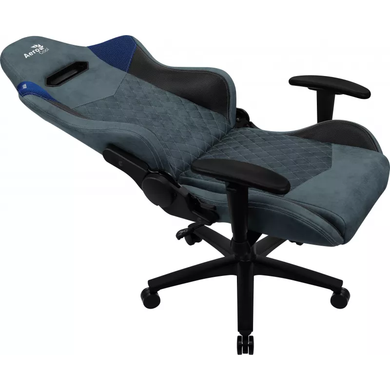 Silla gaming universal Aerocool DUKE AeroSuede negra, azul