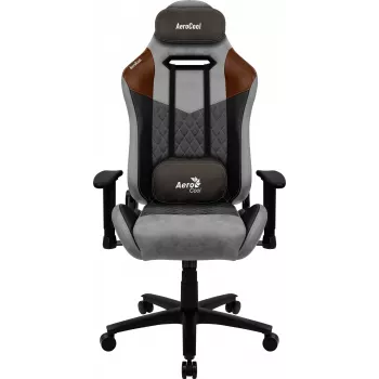 Silla gaming universal Aerocool DUKE AeroSuede negra, marrón, gris