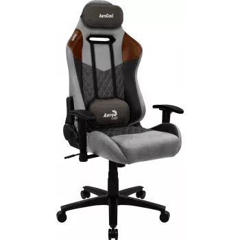 Silla gaming universal Aerocool DUKE AeroSuede negra, marrón, gris