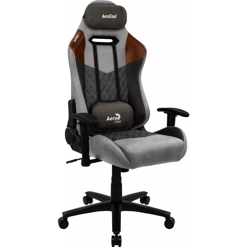 Silla gaming universal Aerocool DUKE AeroSuede negra, marrón, gris