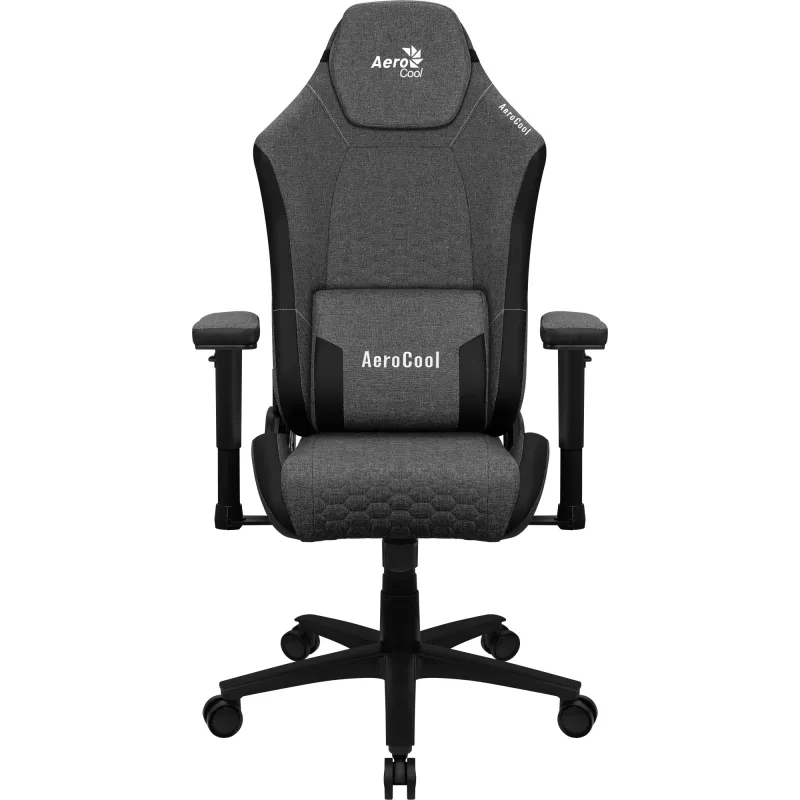 Aerocool CROWN AeroWeave CROWNASHBK silla gaming ergonómica, asiento acolchado, cojines ajustables, Ash Black