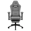 Silla gaming ergonómica premium Aerocool ROYALASHGR con reposapiés, tecnología Aeroweave, gris