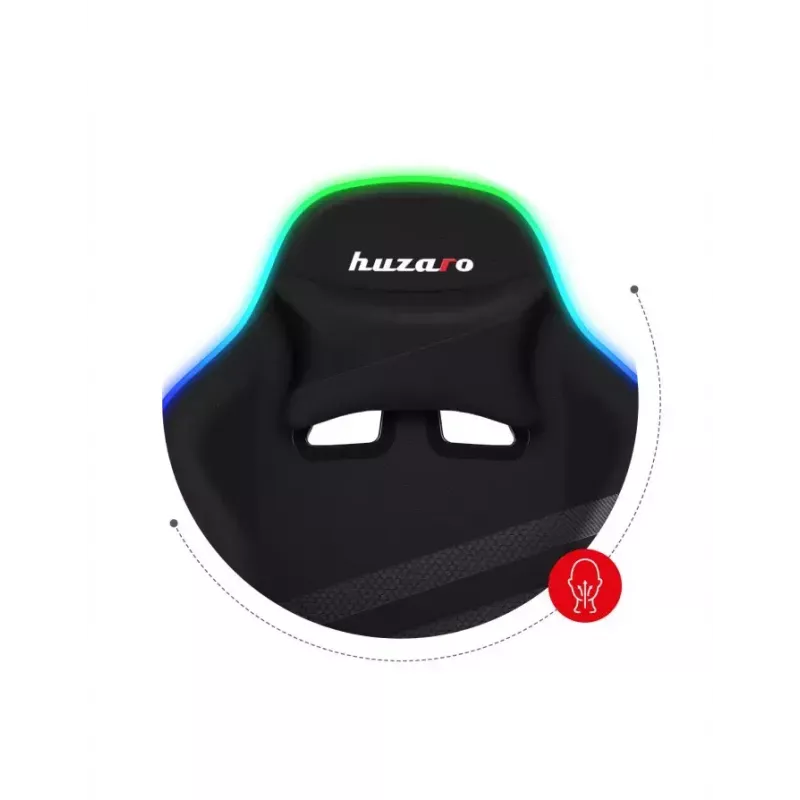 Huzaro Force 4.4 RGB silla gaming, tela, carga máxima 130 kg, altura 125 cm, negro