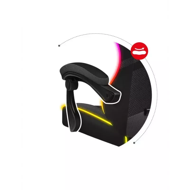 Huzaro Force 4.4 RGB silla gaming, tela, carga máxima 130 kg, altura 125 cm, negro