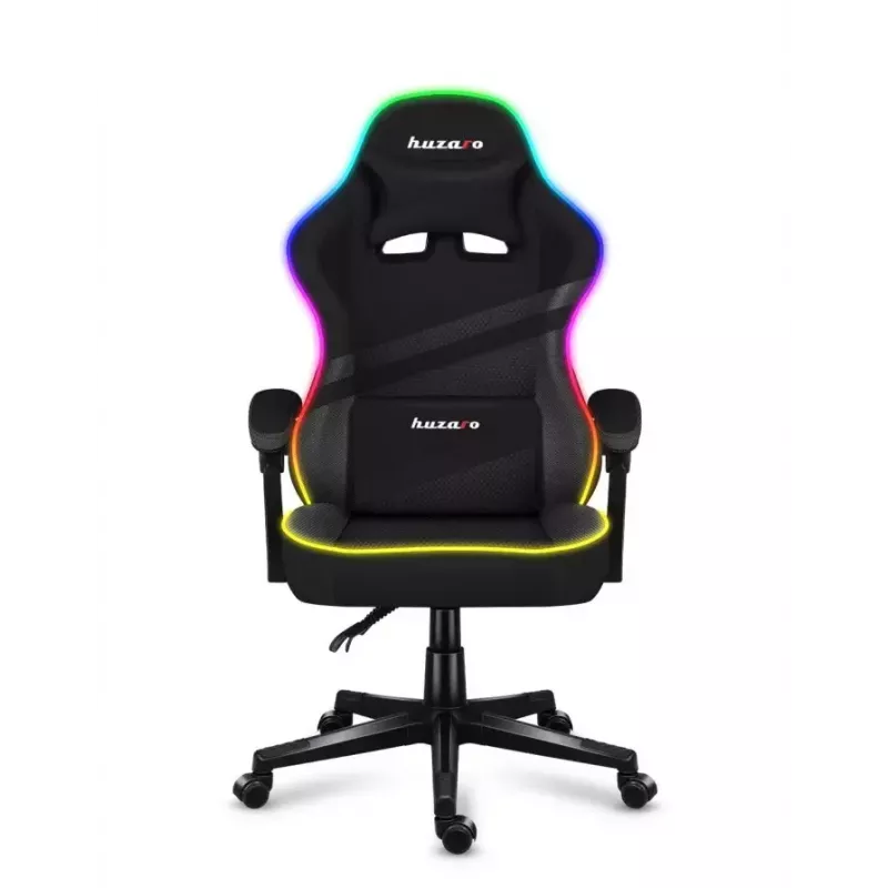 Huzaro Force 4.4 RGB silla gaming, tela, carga máxima 130 kg, altura 125 cm, negro