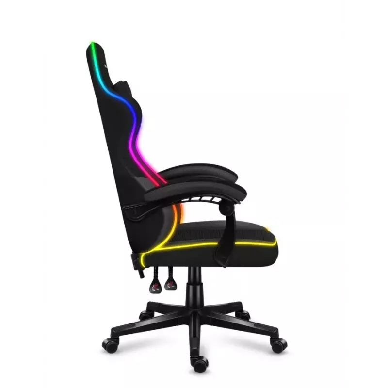 Huzaro Force 4.4 RGB silla gaming, tela, carga máxima 130 kg, altura 125 cm, negro