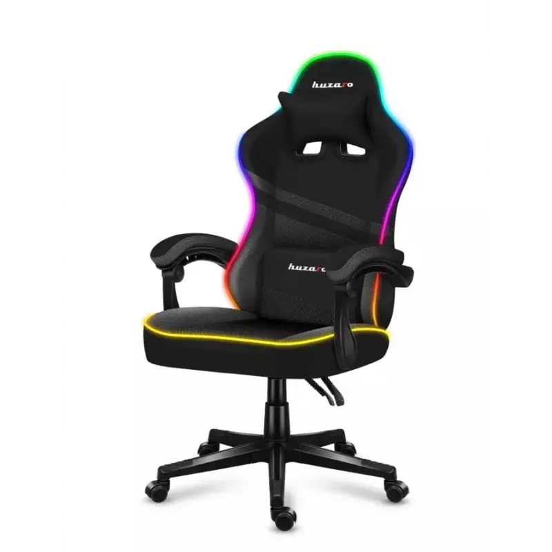 Huzaro Force 4.4 RGB silla gaming, tela, carga máxima 130 kg, altura 125 cm, negro