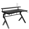 Escritorio gaming Huzaro Hero 5.0 negro — estructura recta de aluminio, tablero de fibra de carbono 1200×600 mm
