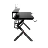 Escritorio gaming Huzaro Hero 5.0 negro — estructura recta de aluminio, tablero de fibra de carbono 1200×600 mm