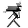 Escritorio gaming Huzaro Hero 5.0 negro — estructura recta de aluminio, tablero de fibra de carbono 1200×600 mm