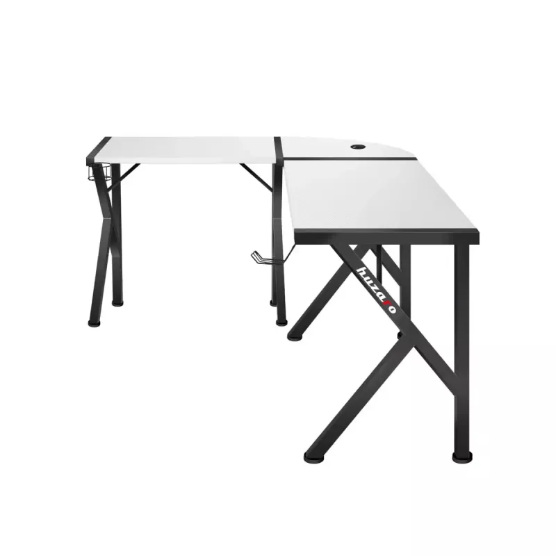 Huzaro Hero 6.3 escritorio gaming, 154×48×74 cm, grosor del tablero 1,5 cm, blanco