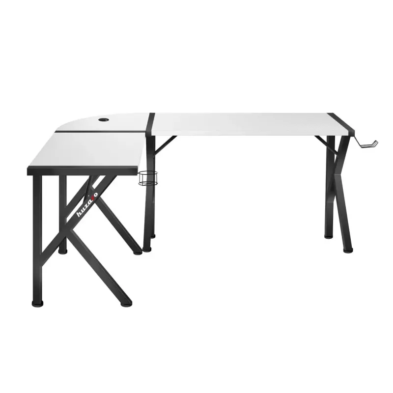 Huzaro Hero 6.3 escritorio gaming, 154×48×74 cm, grosor del tablero 1,5 cm, blanco