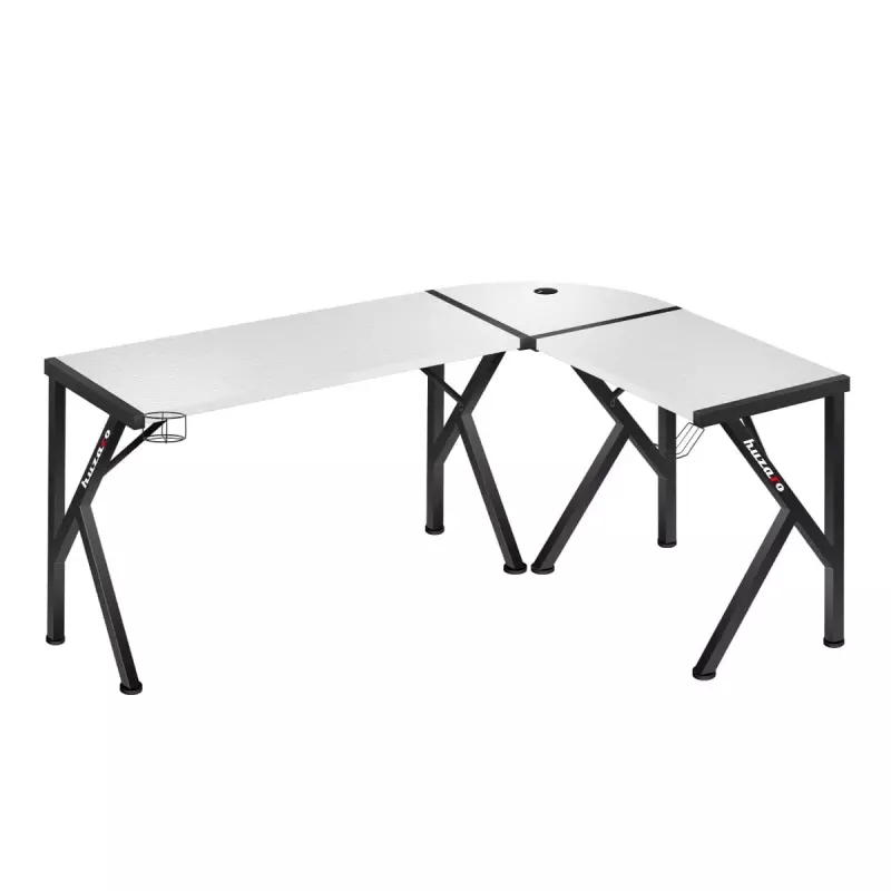 Huzaro Hero 6.3 escritorio gaming, 154×48×74 cm, grosor del tablero 1,5 cm, blanco
