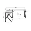 Huzaro Hero 6.3 escritorio gaming, 154×48×74 cm, grosor del tablero 1,5 cm, blanco