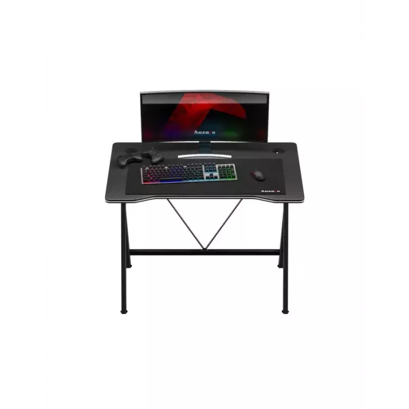 Mesa gaming Huzaro Hero 1.4 negra, tablero MDF rectangular recto 1000x500x750 mm