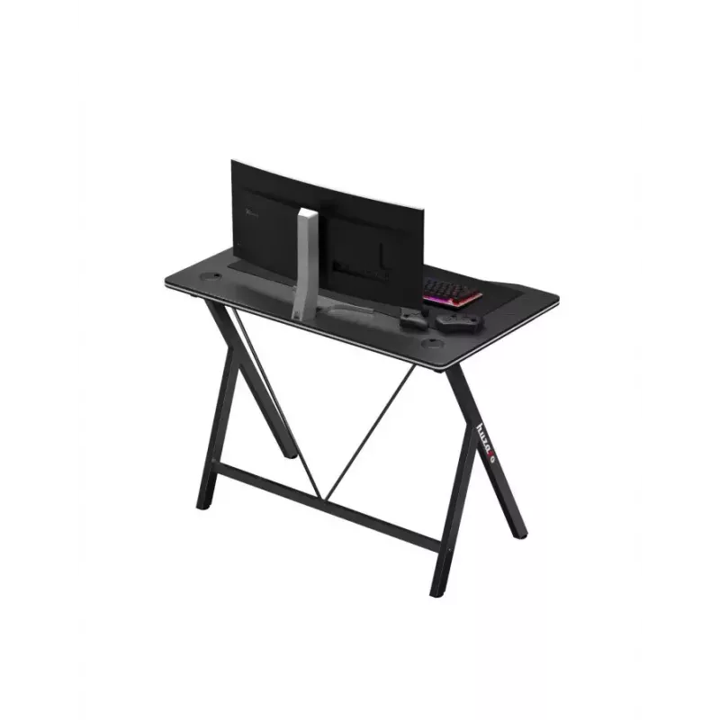 Mesa gaming Huzaro Hero 1.4 negra, tablero MDF rectangular recto 1000x500x750 mm