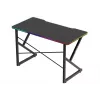 Mesa gaming Huzaro Hero 1.7 RGB negra — escritorio ergonómico recto 1200x600 mm, 750 mm de altura, LED, portavasos, soporte para auriculares
